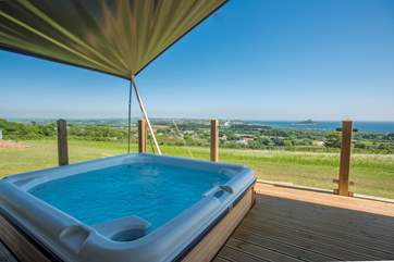 Your own private hot tub set into the deck.