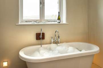 with a beautiful free-standing bath.
