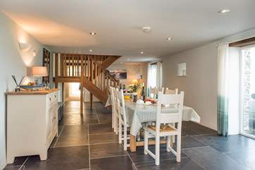 The dining-area leads off from the kitchen.