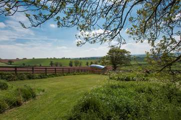 There is a large fenced, fully enclosed garden area around the Wagon.