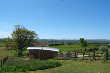 The Wagon with Faraway Views is literally that - with panoramic views of the Dartmoor National Park stretching out in front of it