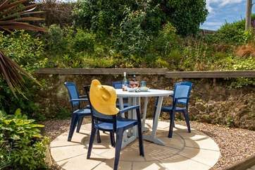 The private patio is a real sun trap.