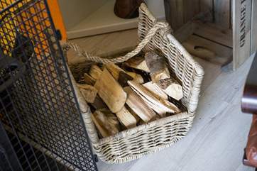 Plenty of logs to keep the wood burner going.