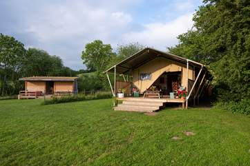 Mukota shares its meadow with The Bothy - a delightful building made from straw bales.