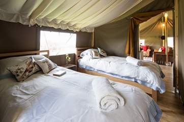 The twin room has comfy 3 foot beds.