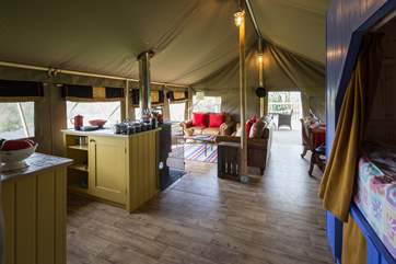Plenty of space for all the family, taken from the bedrooms which are between the open plan living area and the cloak-room and shower-room.