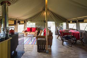 Plenty of space for all the family, taken from the bedrooms which are between the open plan living area and the cloak-room and shower-room.