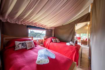 The twin room has comfy 3 foot beds.