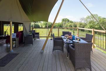 Room for all the family to laze on the decking with a leisurely breakfast.