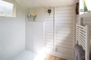 The large shower has plenty of space for sandy or muddy little ones and a heated towel rail, for warm soft towels.