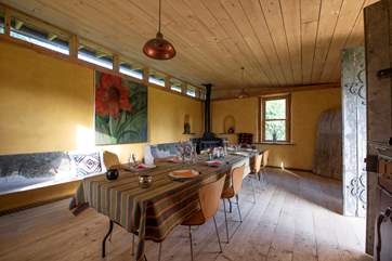 There is seating for 20 in The Bothy, perfect for gatherings.