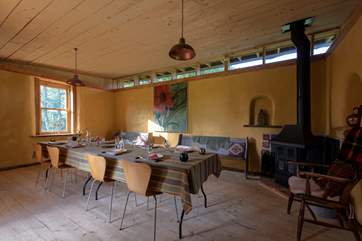 A large wood-burner keeps the building nice and cosy.