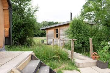 Available if you have booked the whole site along with The Bothy, the Chuck Wagon contains a WC and separate small kitchen.
