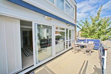 The rear terrace, perfect for al fresco dining.
