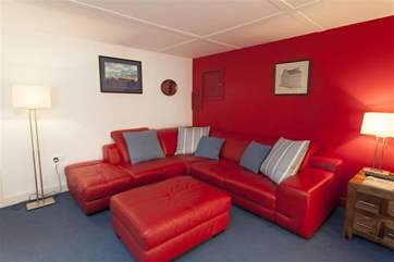 The soft furnishings in the family games room, ground floor.