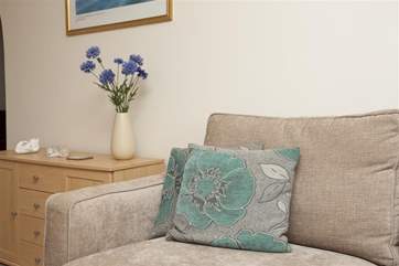 The comfortable sofa.