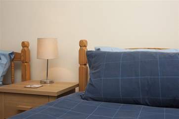The soft light from the lamp gives a warm glow.