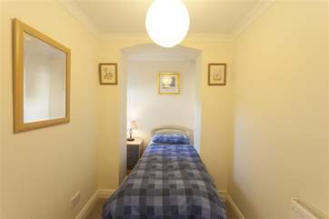 The single bedroom is suitable for a child.