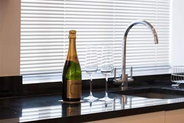 Champagne upon arrival.
