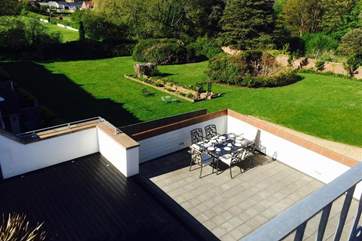 The roof terrace overlooking local countryside.