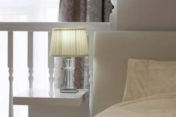 The bed furnishings are of very high quality.