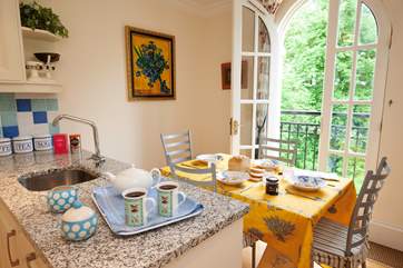 Bright and cheerful, this is the perfect spot for morning coffee.