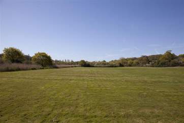 Overlooking the nearby fields.