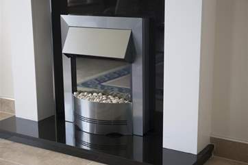 The feature fireplace.