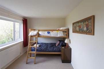 The bunk room on the lower ground floor is ideal for children.