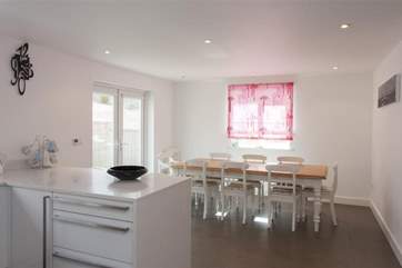 Beautiful open plan kitchen and dining area.