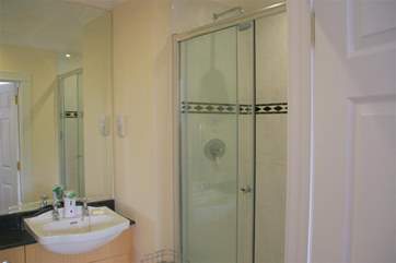 The en suite shower room.