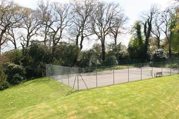 Communal use of the tennis court.