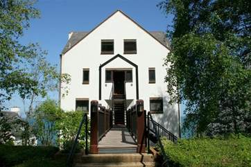 The exterior of the building.