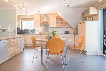 The kitchen/dining-area is spacious and very well-equipped