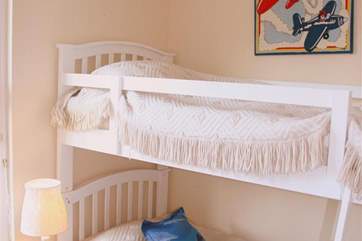 The bunk bedroom is on the first floor