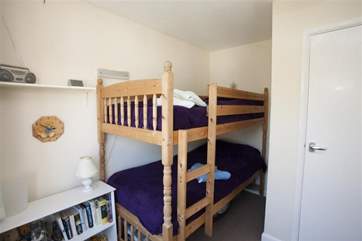 Bunk bedroom, on the second floor, that overlooks the patio below