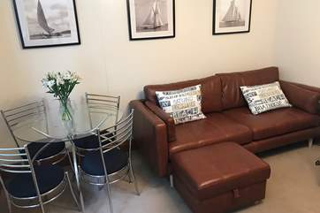 The living room with dining-area is a comfortable and relaxed space.