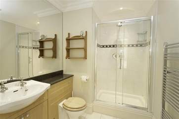 One of two contemporary bathrooms.