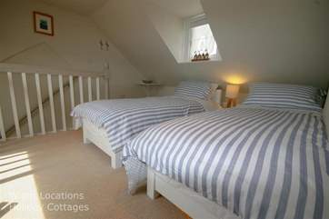 Under the eaves you can either have a twin room or a double, depending on the size of your family.