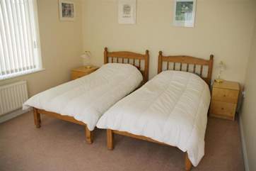 Master bedroom with twin beds