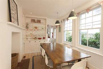 The dining-room is just off the kitchen