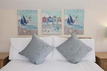 The warm blue colours remind you that you're only seconds away from the beach