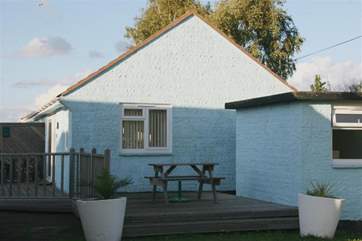 The decking area from the side