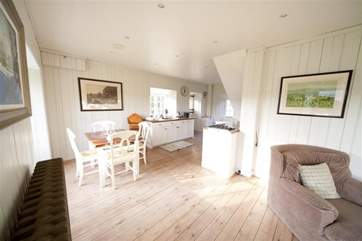 The ground floor is open with living, dining and kitchen areas