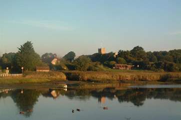 View of Church from the causeway at sunset