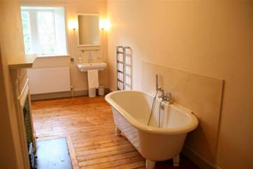 And another bathroom with a mix of modern and traditional features.