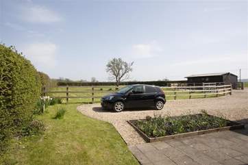 The parking area.