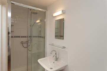 The shower cubicle in the bathroom.