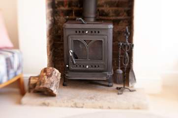 A wood burning stove for chilly evenings