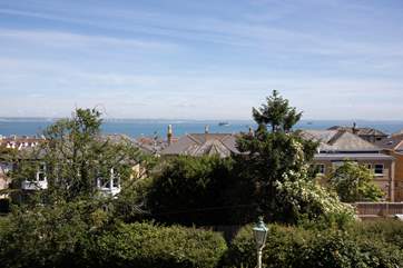 Views from Ivy Bank across the rooftops and out to the sea.
